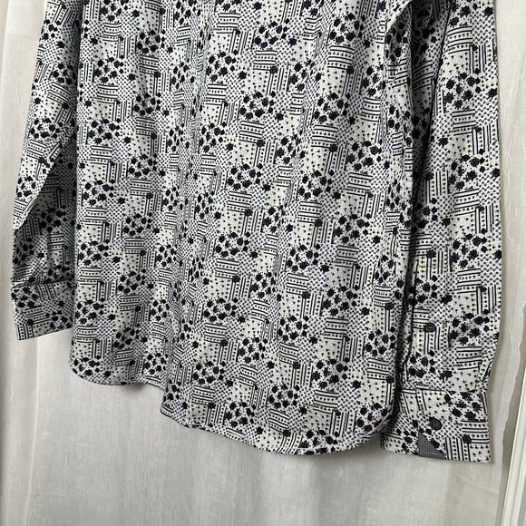 Brandolini All Over Graphic Print Button Up Dress Shirt Business Casual Vintage - Picture 13 of 17